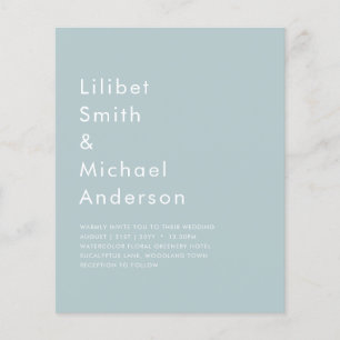 BUDGET Zee Glass Sage Green Monochrome Weddenschap Flyer