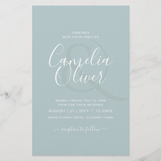 BUDGET Zee Glass Sage Green Monochrome Weddenschap Flyer (Voorkant)