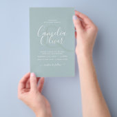 BUDGET Zee Glass Sage Green Monochrome Weddenschap Flyer (Hand)