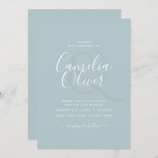 BUDGET Zee Glass Sage Green Monochrome Weddenschap Kaart (Voorkant / Achterkant)