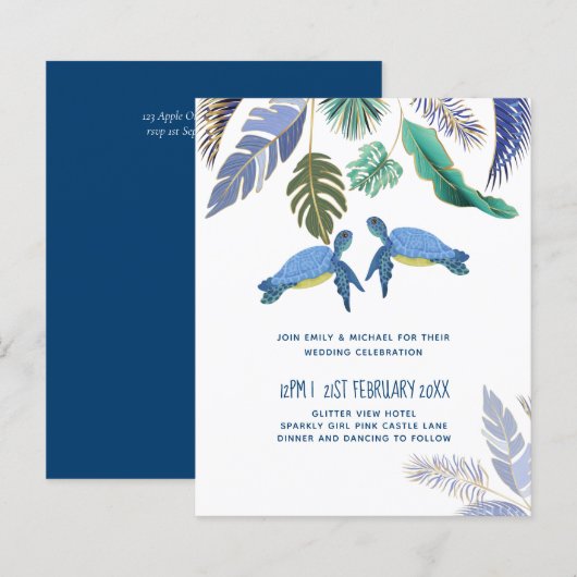 BUDGET Zee Turtles Weddenblauw Geel (Voorkant / Achterkant)