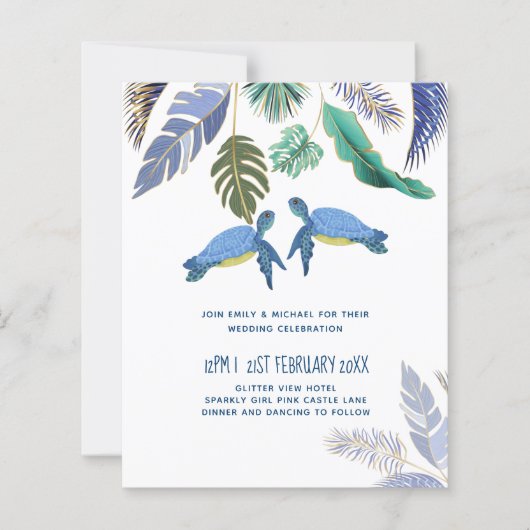 BUDGET Zee Turtles Weddenblauw Geel (Voorkant)