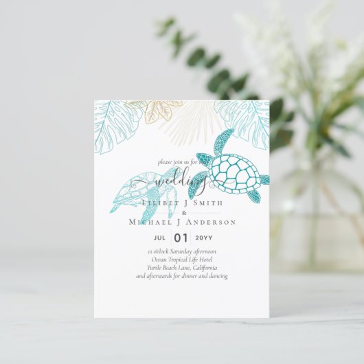 BUDGET Zee Turtles Weddenschappen Moderne Line Art (Staand voorkant)
