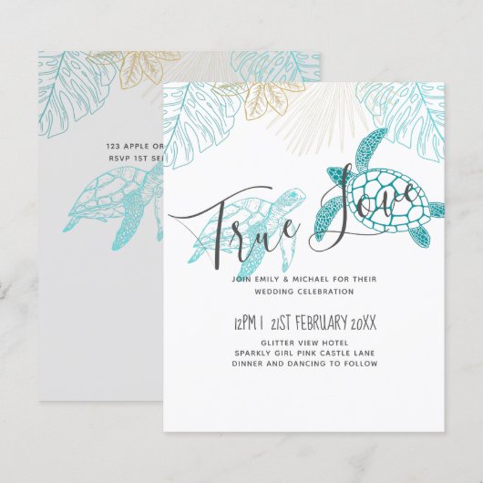BUDGET Zee Turtles Weddenschappen Moderne Line Art (Voorkant / Achterkant)