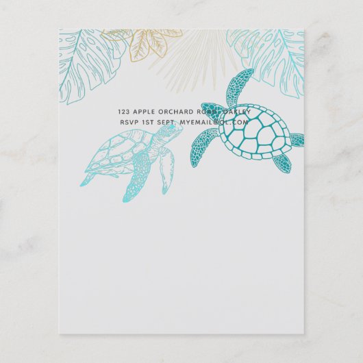 BUDGET Zee Turtles Weddenschappen Moderne Line Art (Achterkant)