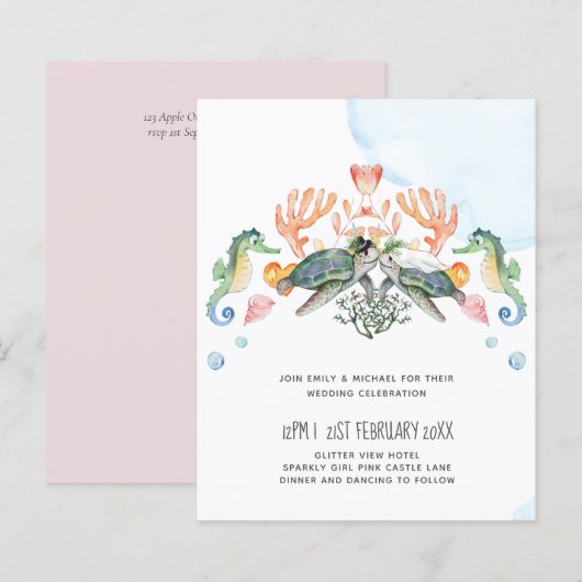 BUDGET Zee Turtles Wedding Bride and Groom (Voorkant / Achterkant)