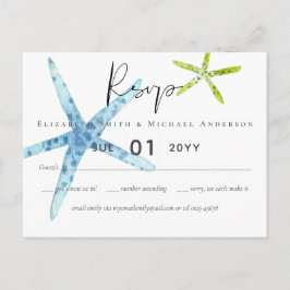 BUDGET Zeedieren Strand Oceaan Bruiloft RSVP Briefkaart