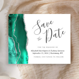 Budget Zeegroene Zilveren Agate Save the Date