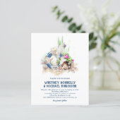 Budget Zeekust Strand Trouwkaartjes (Staand voorkant)