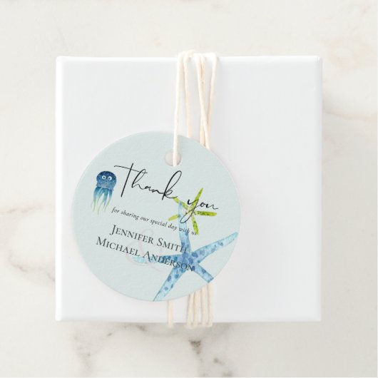 BUDGET Zeeleven Strand Oceaan Bruiloft Bedankjes Labels (In situ)