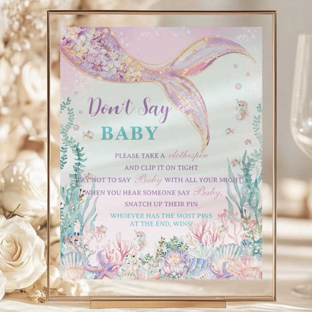 Budget Zeemeermin Baby shower Zeg niet Baby Fun Ga (Creator heeft geüpload)