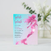 Budget Zeemeermin Meisje 1e verjaardag Uitnodiging (Staand voorkant)