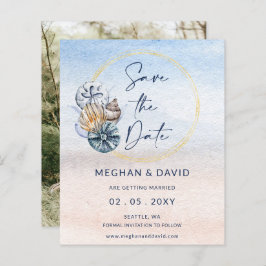 Budget Zeeschelpen Zomer Strand Foto Save the Date