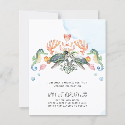 BUDGET Zeeschildpadden Bruid en Bruidegom Trouwen (Voorkant)