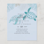 BUDGET Zeeschildpadden Bruiloft Moderne Lijn Kunst (Voorkant)