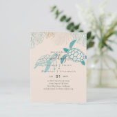 BUDGET Zeeschildpadden Bruiloft Moderne Lijn Kunst (Staand voorkant)