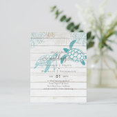 BUDGET Zeeschildpadden Bruiloft Moderne Lijnkunst (Staand voorkant)