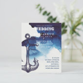 BUDGET Zeilbestemming Trouwfeest Uitnodiging (Staand voorkant)