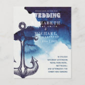 BUDGET Zeilbestemming Trouwfeest Uitnodiging (Voorkant)