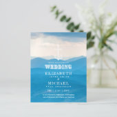 BUDGET Zeilbestemming Trouwfeest Uitnodiging (Staand voorkant)