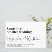 BUDGET Zelfde liefde Kleinere huwelijksuitnodiging (Staand voorkant)