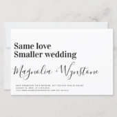 BUDGET Zelfde liefde Kleinere huwelijksuitnodiging (Voorkant)