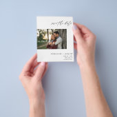 Budget Zij H Foto Modern Bewaar de Datum Flyer (Hand)