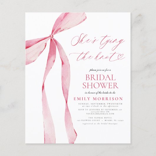 Budget Zij Knoopt de Knoop Uitnodiging Flyer (Voorkant)