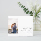 Budget Zijde V Foto Modern Save the Date (Staand voorkant)