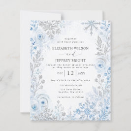 Budget Zilver Blauw Sneeuwvlok Bloem Winter Bruilo