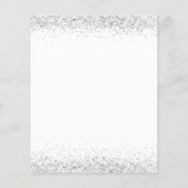 Budget Zilver Glitter Wit Nieuwjaarsfeest Uitnodig (Achterkant)