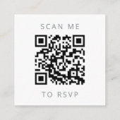 Budget Zilver Glitter Witte Trouw QR Code RSVP Informatiekaartje (Achterkant)