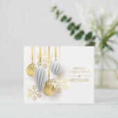 Budget Zilver Goud Versiering Kerst Wenskaarten (Staand voorkant)