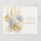 Budget Zilver Goud Versiering Kerst Wenskaarten (Voorkant)