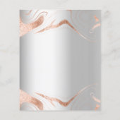 Budget zilver roos gouden marmer bruiloft uitnodig (Achterkant)