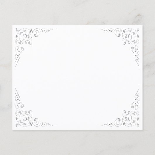 Budget Zilver Script Botanisch Frame Save The Date (Achterkant)