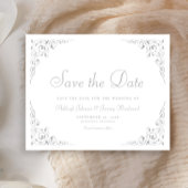 Budget Zilver Script Botanisch Frame Save The Date