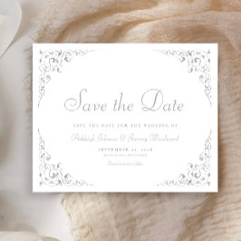 Budget Zilver Script Botanisch Frame Save The Date