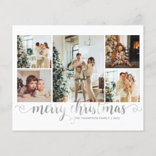 BUDGET Zilver Vrolijk Kerst Hart Script 5 Foto