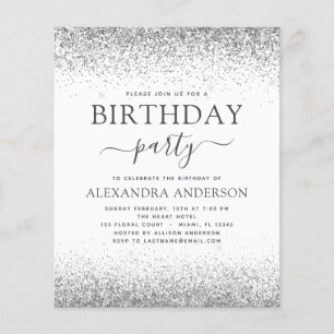 Budget zilver Wit Elke leeftijd Glitter Flyer