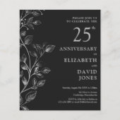 Budget Zilveren 25e bruiloft Jubileum Uitnodiging (Voorkant)