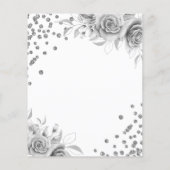 Budget Zilveren Bloem Glitter 30e Verjaardag Flyer (Achterkant)