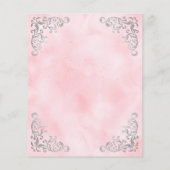 Budget Zilveren Blush Roze Vintage Trouwmenu (Achterkant)