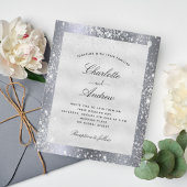 Budget zilveren glitter elegant script bruiloft