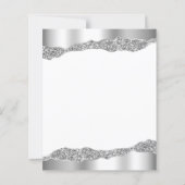 Budget Zilveren Glitter Folie 25e Jubileum Uitnodi (Achterkant)