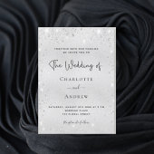 Budget zilveren glitter modern elegant bruiloft in kaart