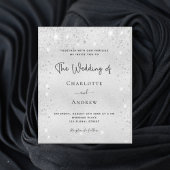 Budget zilveren glitter moderne elegante bruiloft