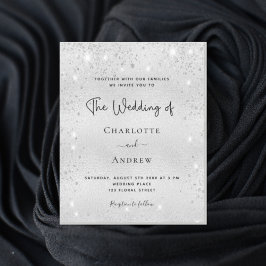 Budget zilveren glitter moderne elegante bruiloft