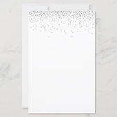 Budget Zilveren Glitter Script Trouw Uitnodiging (Achterkant)