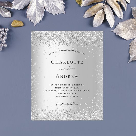 Budget zilveren glitter sparkles bruiloft